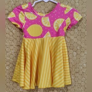 Pink & Yellow Dress Lemons Size 6 Months Summer Spring Lemonade